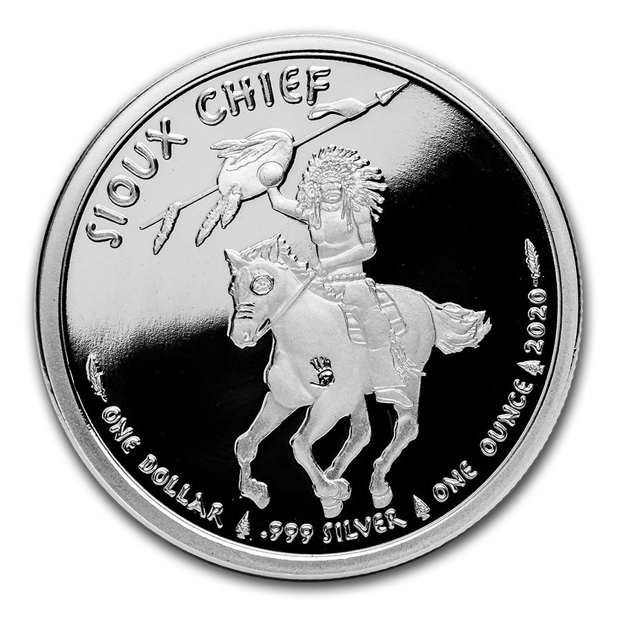 2020 1 oz Silver $1 Sioux Indian War Chief BU