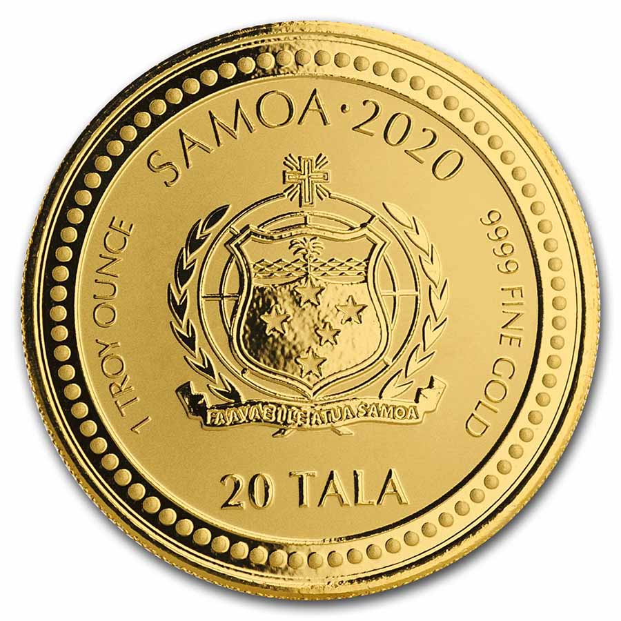 2020 Samoa 1 oz Gold Serpent of Milan BU
