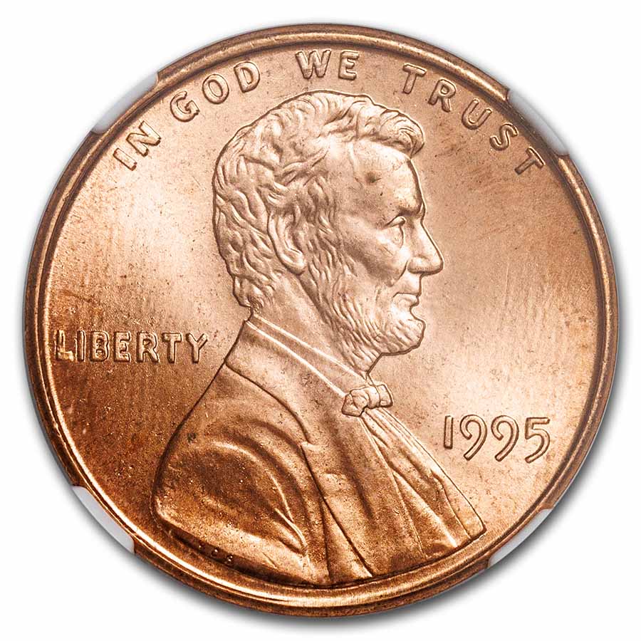 1995 Lincoln Cent Doubled Die Obv MS-66 NGC (Red)