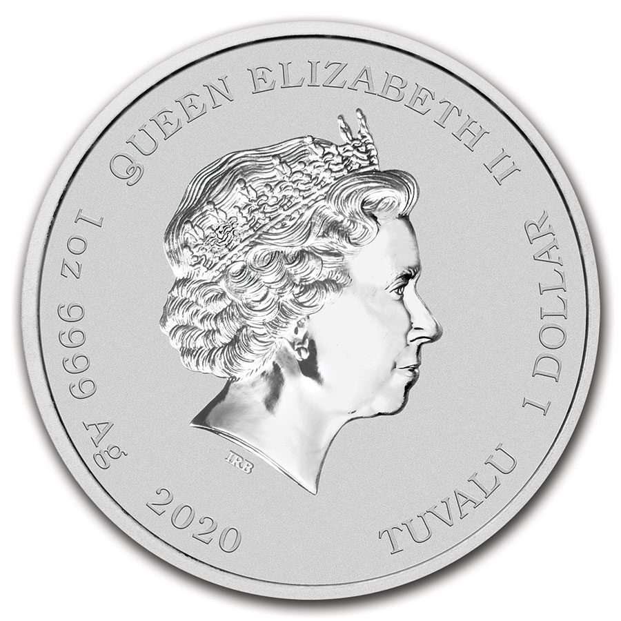 2020 Tuvalu 1 oz Silver John Wayne BU