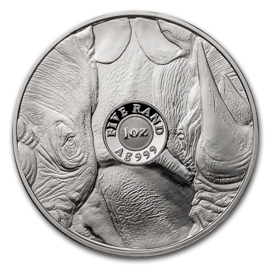 2020 South Africa 1 oz Silver Big Five Rhino BU