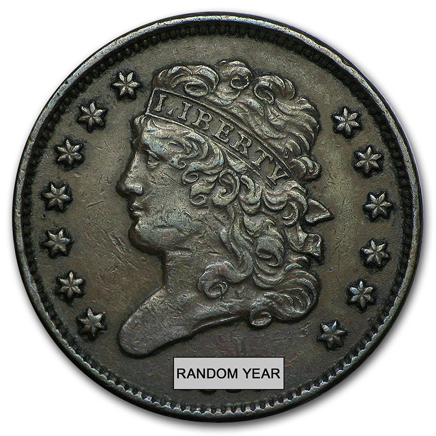 1809-1836 Classic Head Half Cent XF