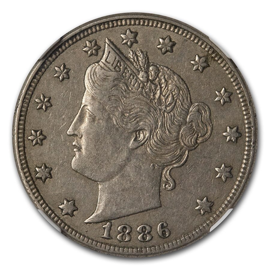 1886 Liberty Head V Nickel XF-45 NGC