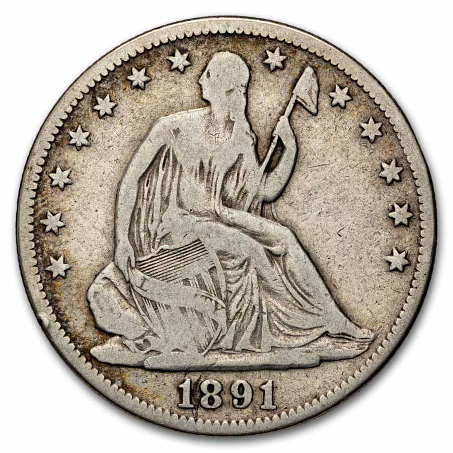 1891 Liberty Seated Half Dollar VG