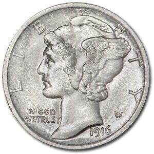 1916-S Mercury Dime BU