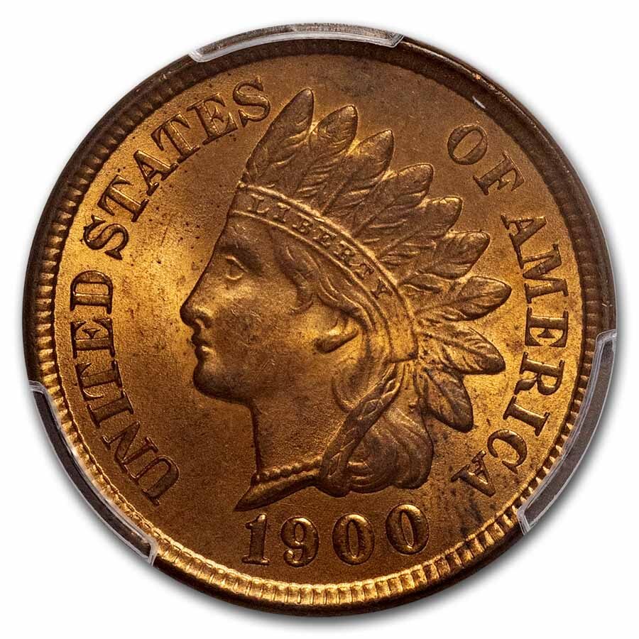 1900 Indian Head Cent MS-65 PCGS (Red/Brown)