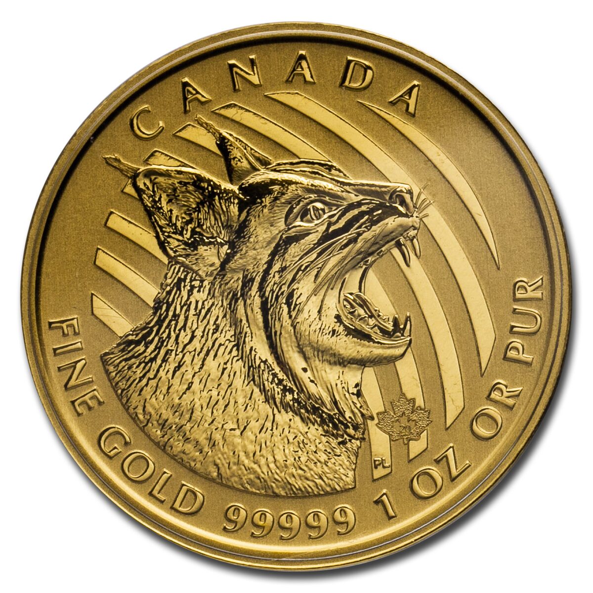 2020 Canada 1 oz Gold Bobcat .99999 BU (Dmgd/No Assay)