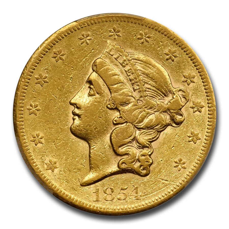 1854-S $20 Liberty Gold Double Eagle XF-45 PCGS