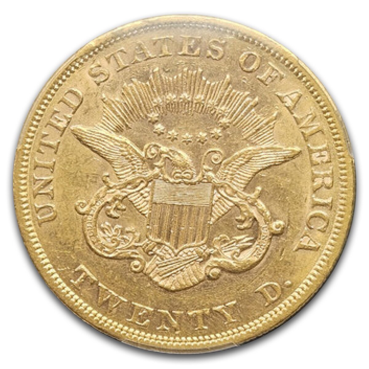 1858 $20 Liberty Gold Double Eagle AU-58 PCGS