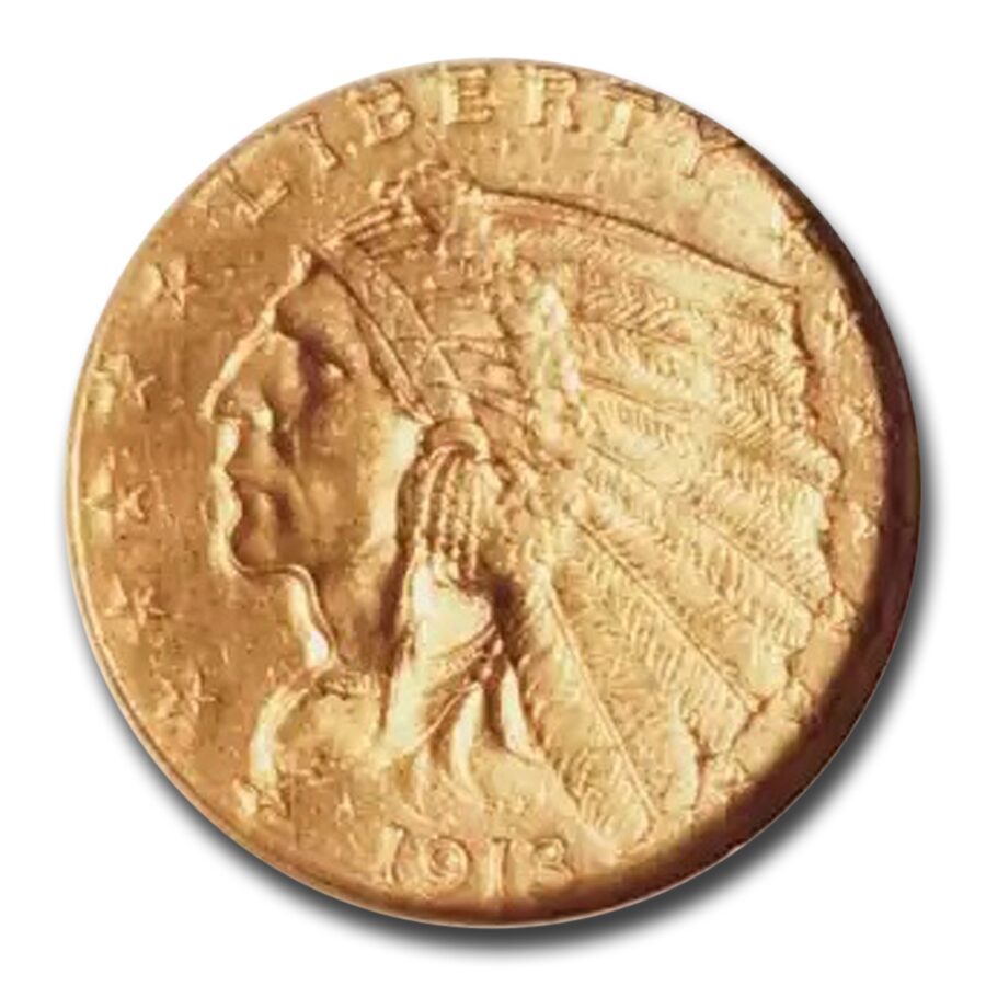 1913 $2.50 Indian Gold Quarter Eagle AU-58 NGC