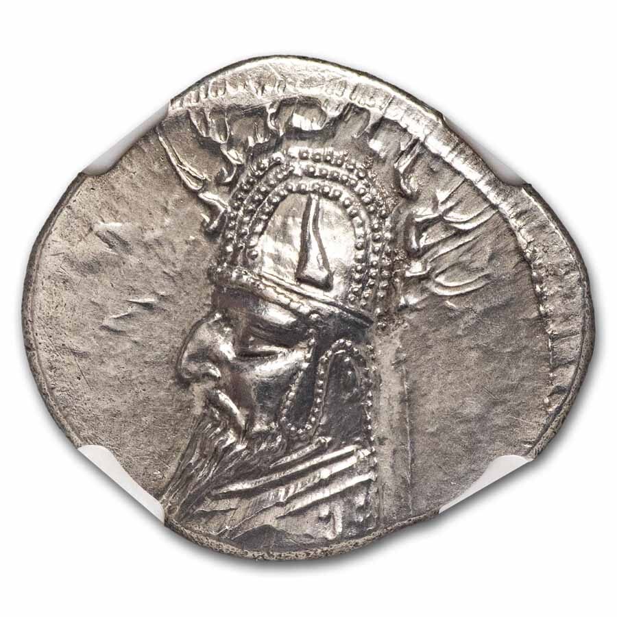 Parthian Empire Silver Drachm Sinatruces (93-69 BC) MS NGC