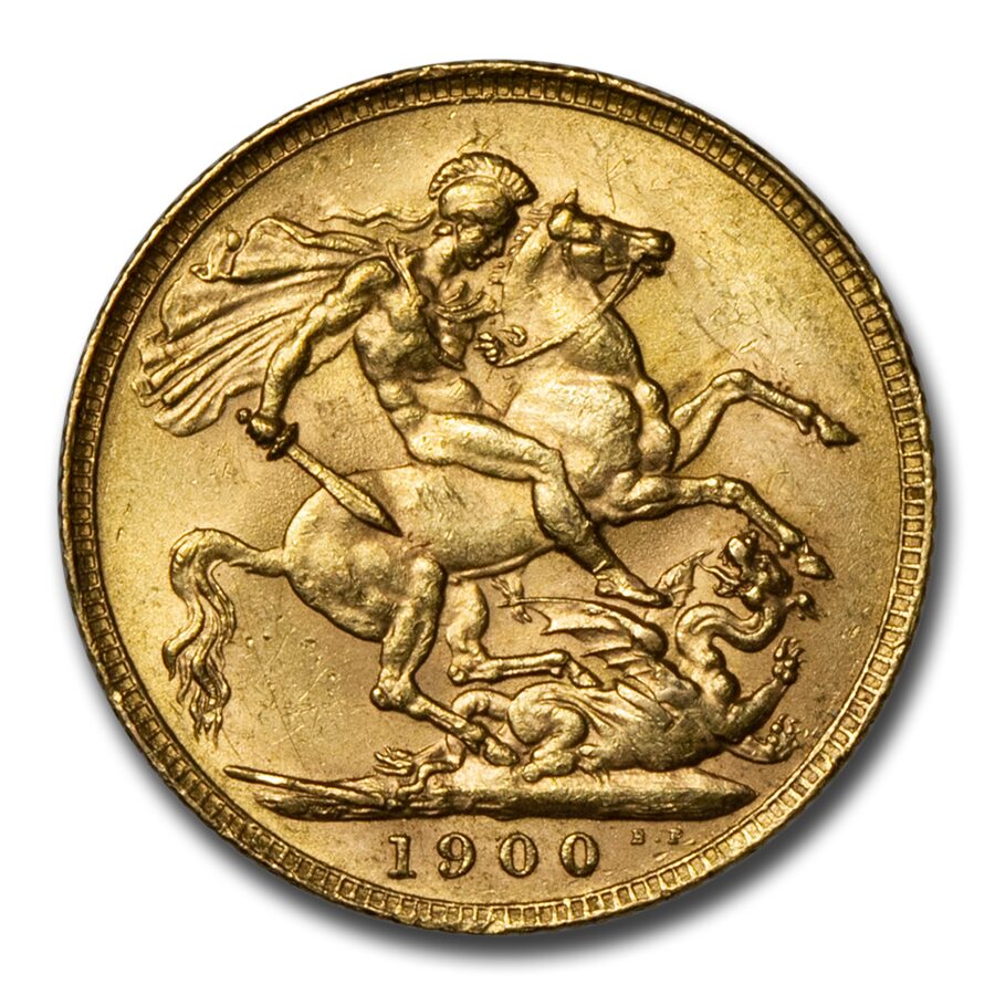 1900 Great Britain Gold Sovereign Victoria Veil Head BU