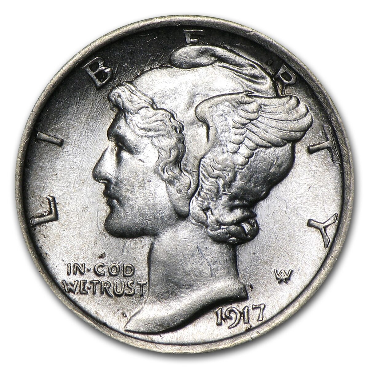 1917 Mercury Dime BU