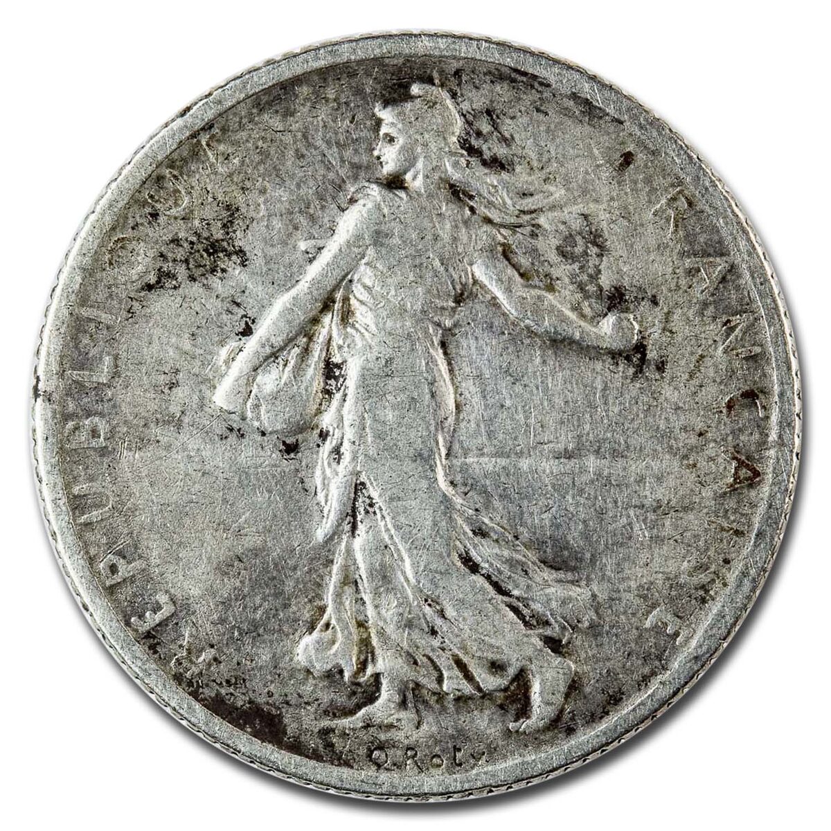 1898-1920 France Silver 2 Francs Avg Circ