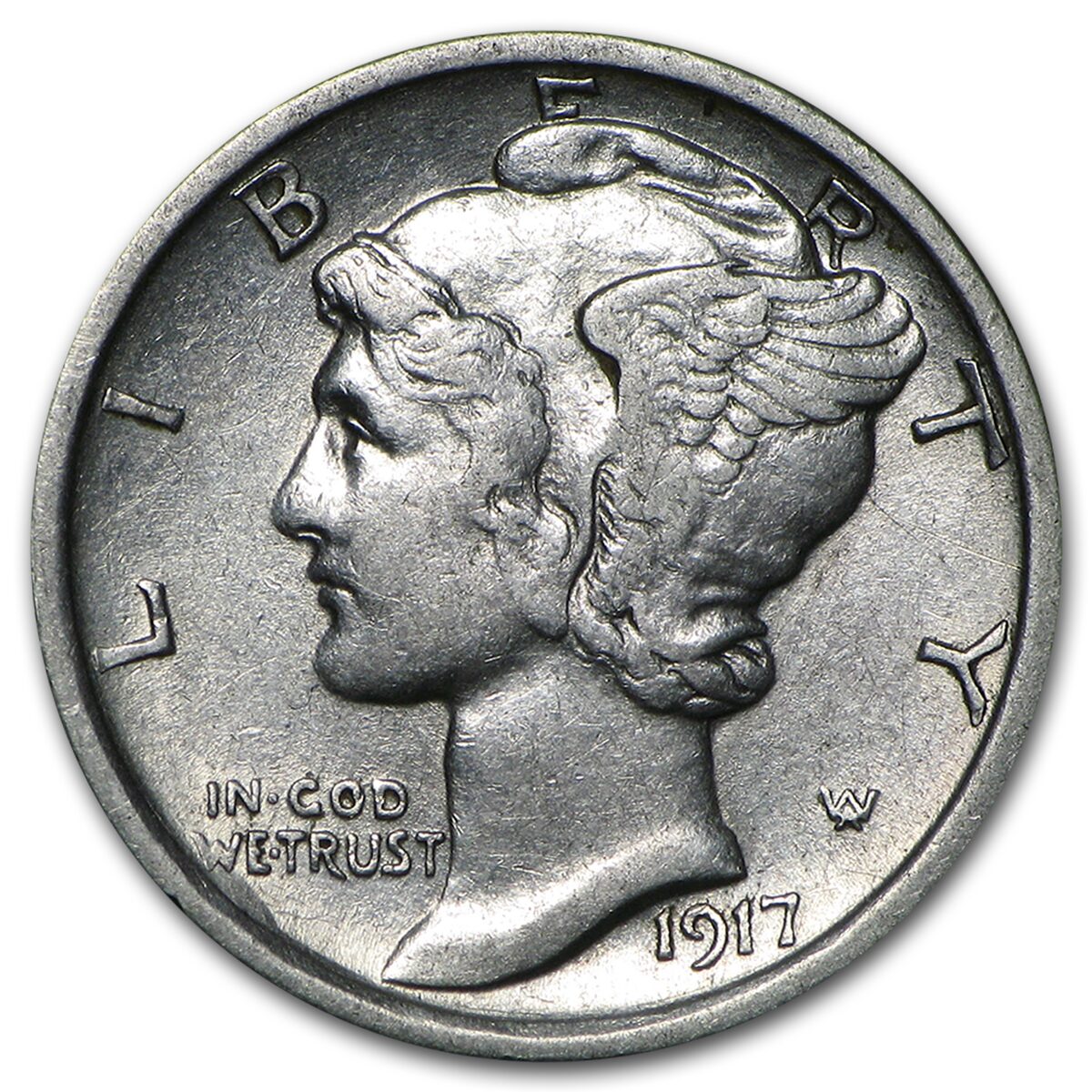 1917-D Mercury Dime AU