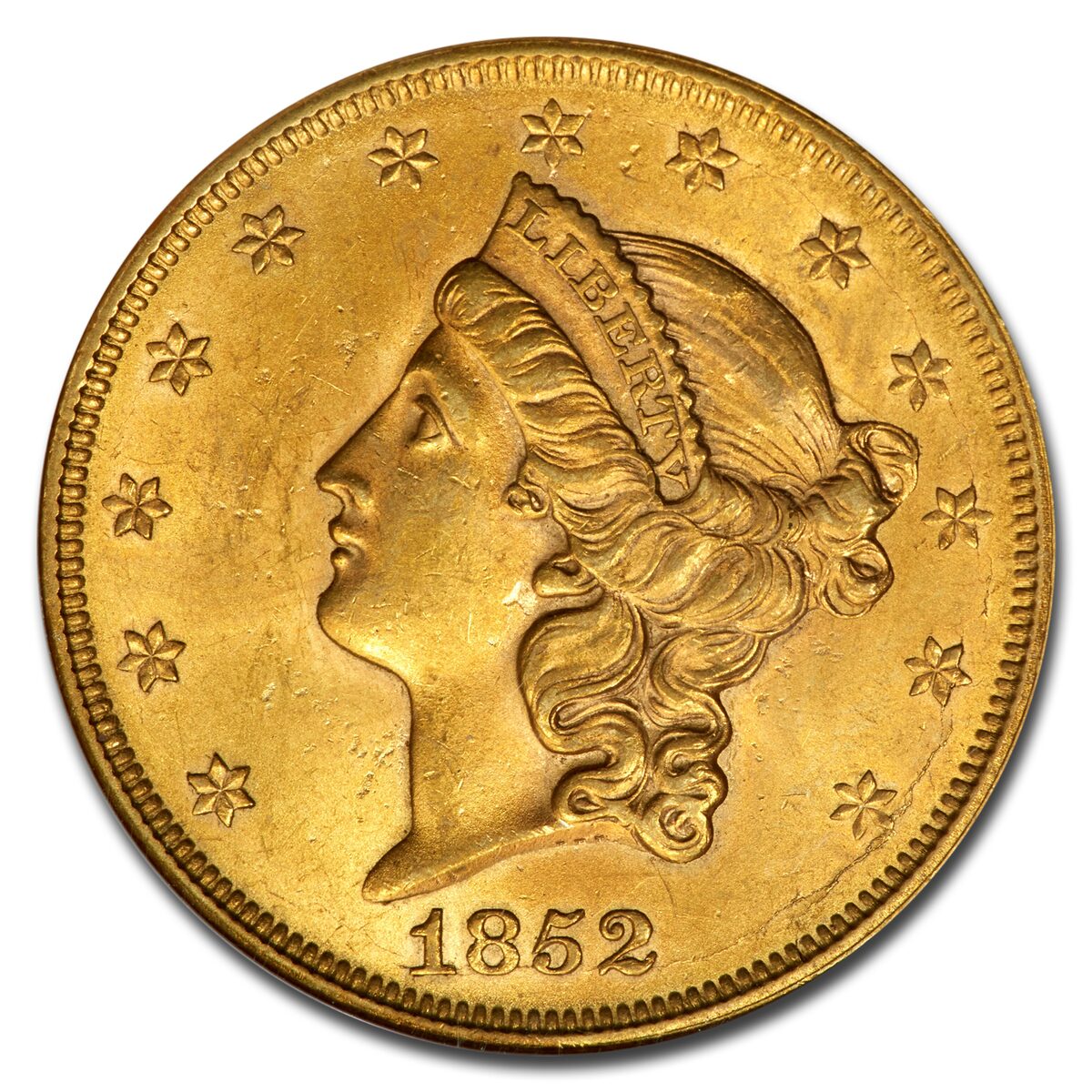 1852 $20 Liberty Gold Double Eagle MS-62 NGC