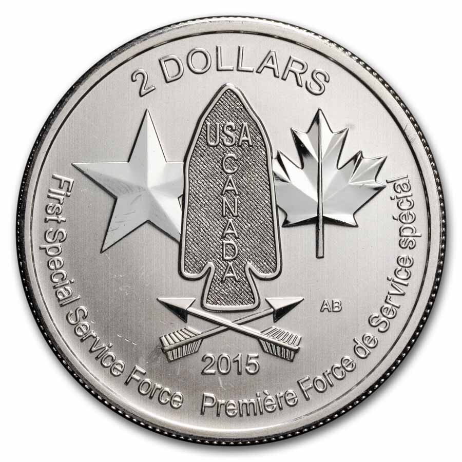 2015 Canada 1/2 oz Silver $2 Devil's Brigade BU (Spotted)
