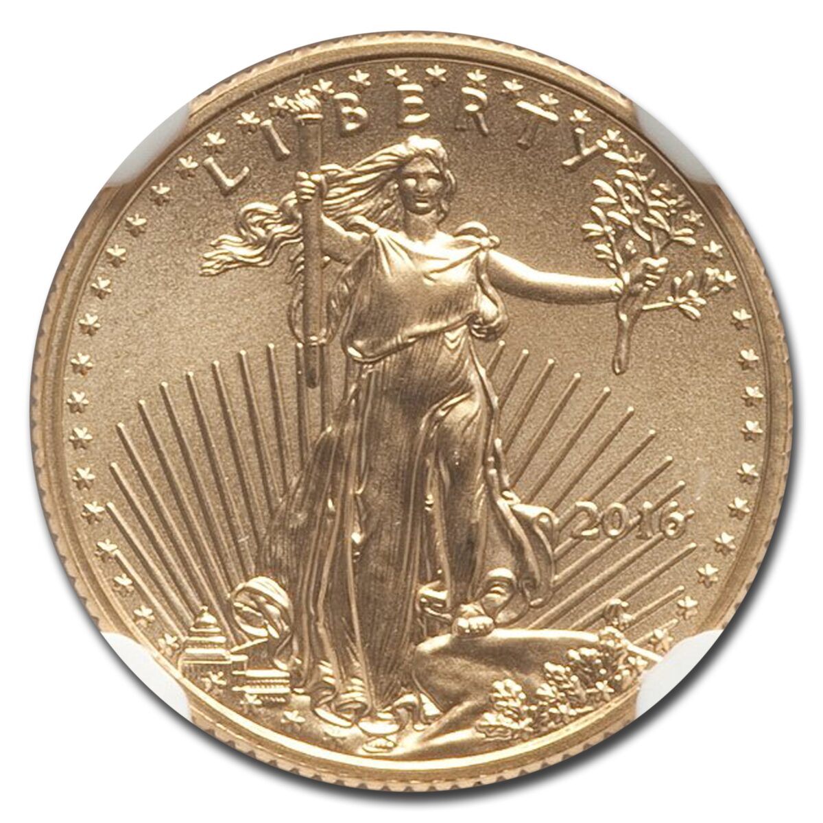 2016 1/10 oz Gold Eagle MS-70 NGC (30th Anniversary, Eagle Label)