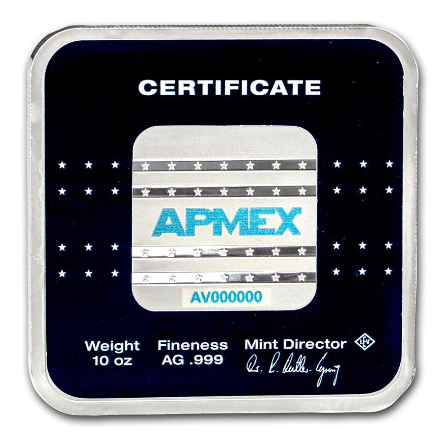 10 oz Silver Bar - APMEX (Square Series)