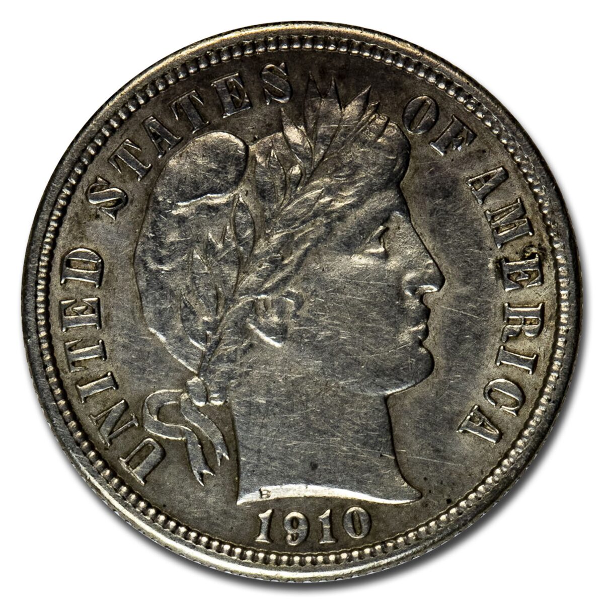 1910-S Barber Dime AU