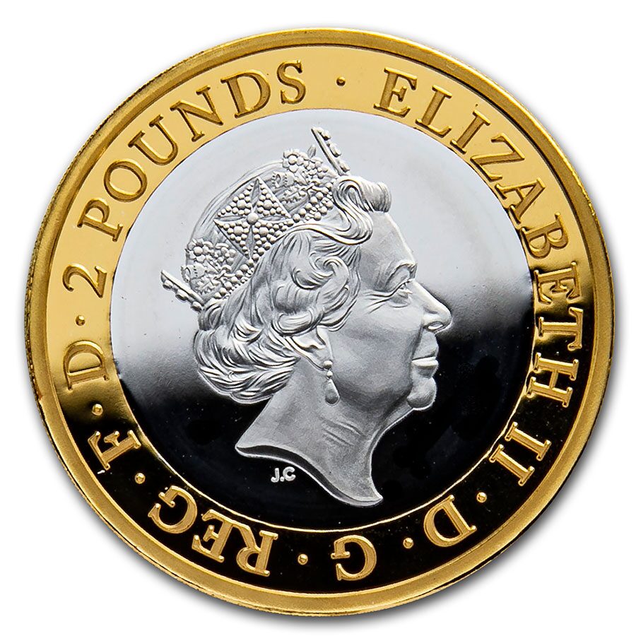 2020 Great Britain £2 Silver VE Day 75th Anniv Proof Piedfort