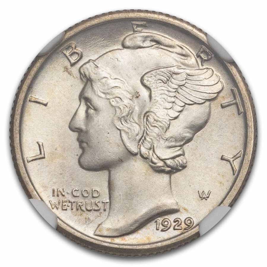 1929 Mercury Dime MS-66 NGC (FB)