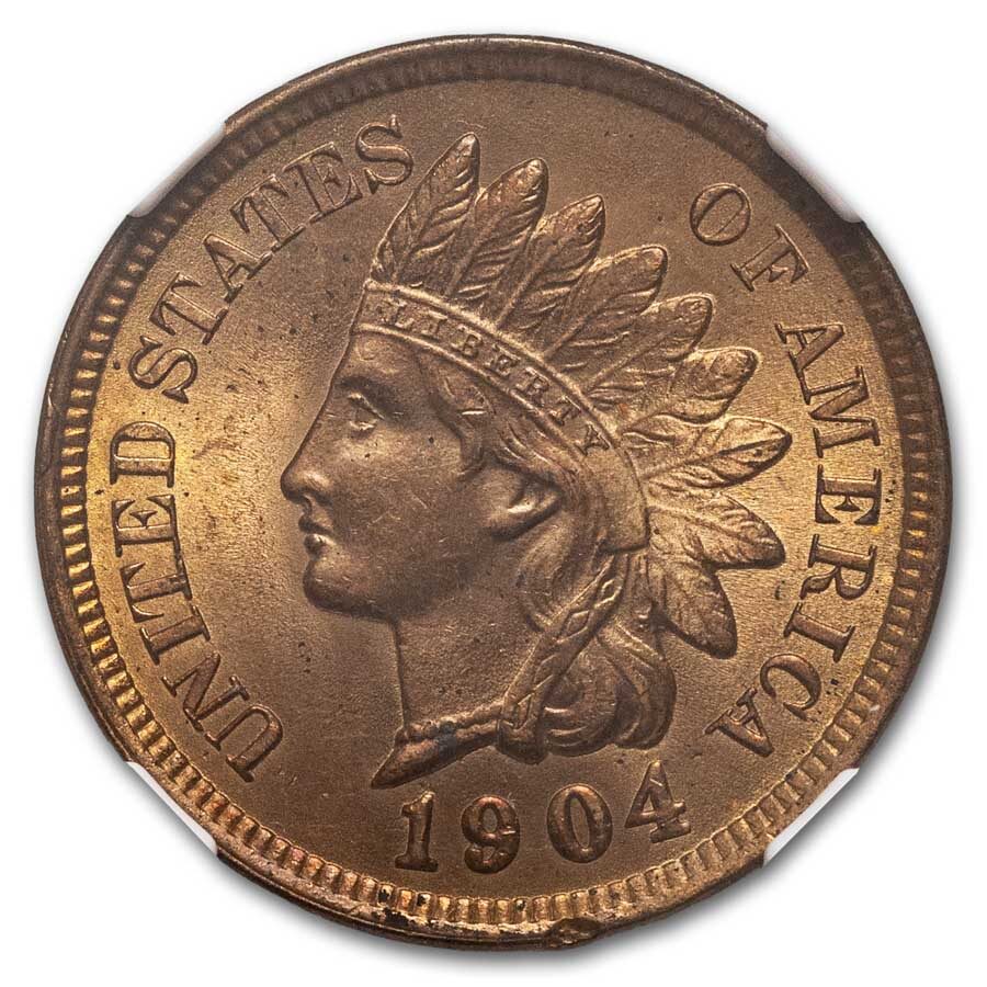 1904 Indian Head Cent MS-64 NGC (Red/Brown)