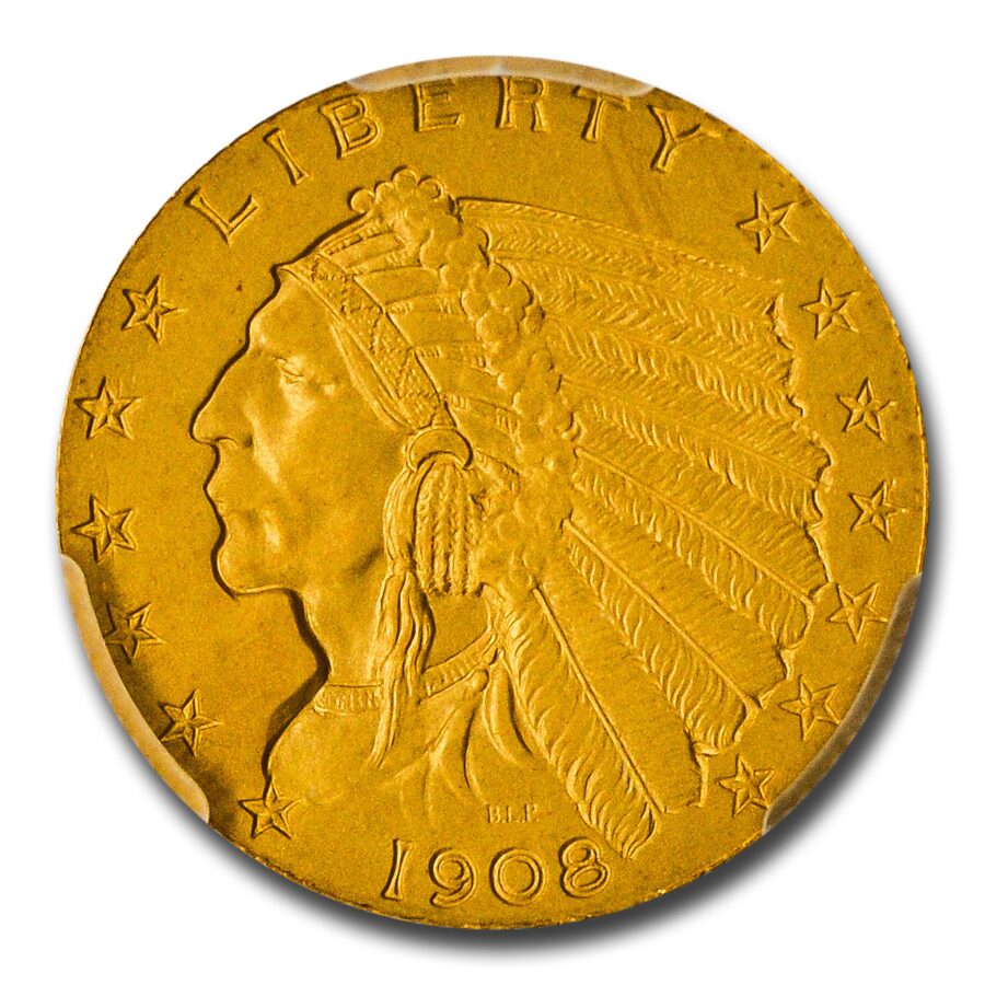 1908 $2.50 Indian Gold Quarter Eagle PR-66 PCGS
