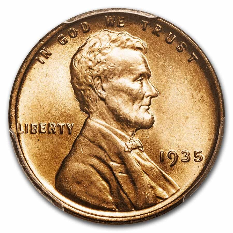 1935 Lincoln Cent MS-65 PCGS (Red)