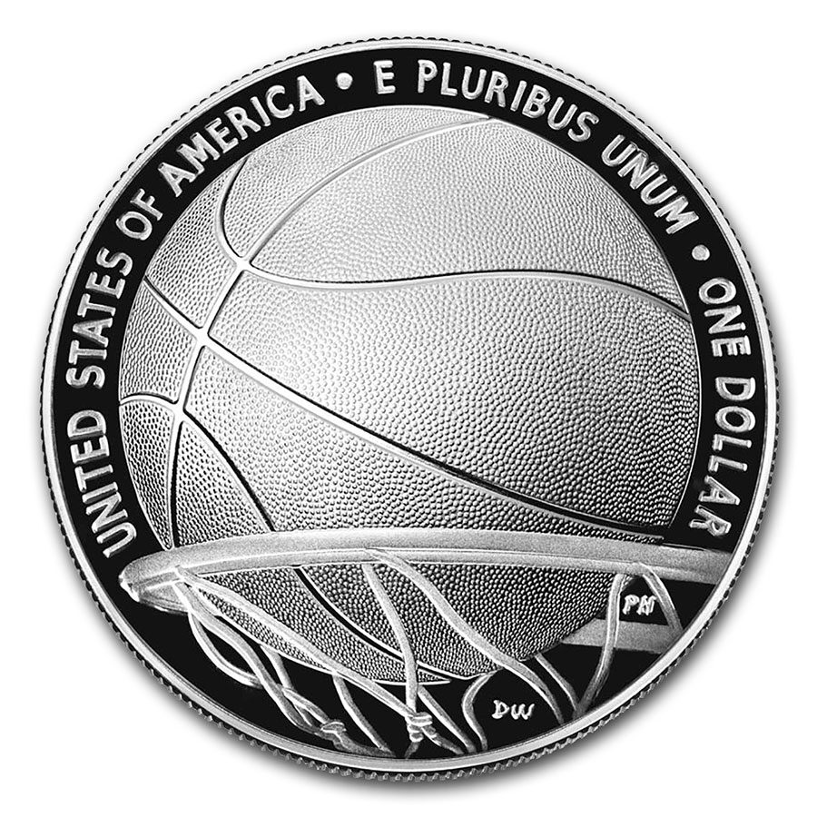 2020-P Basketball Hall of Fame $1 Silver Proof (Box & COA)