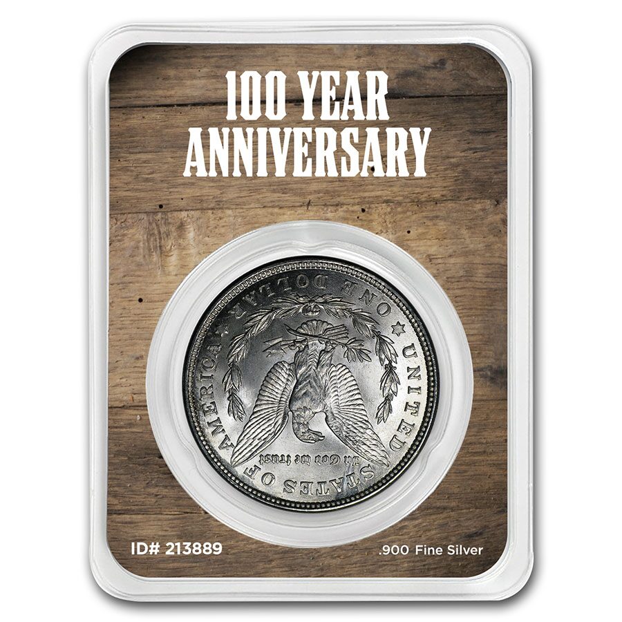 1921 Morgan Silver Dollar 100th Anniversary BU - Wooden Back