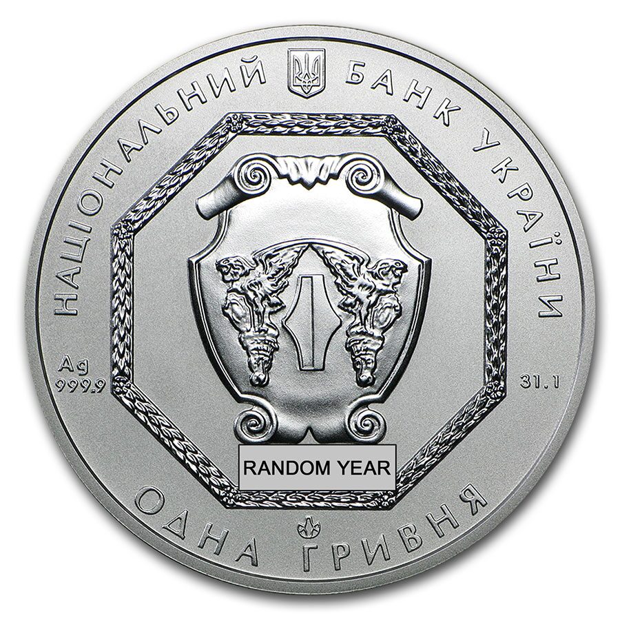 Ukraine 1 oz Silver Archangel Michael BU (Random Year)