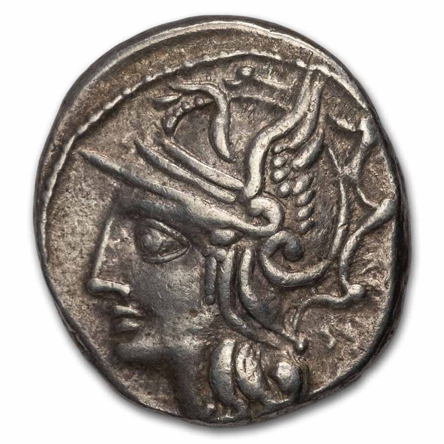 Roman Rep. AR Denarius L. Saturninus (104 BC) Ch VF (Cr-317/3b)