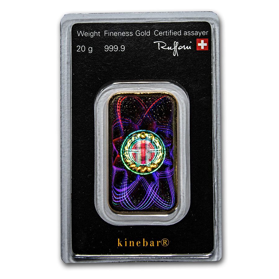 20 gram Gold Bar - Argor-Heraeus KineBar Design (In Assay)