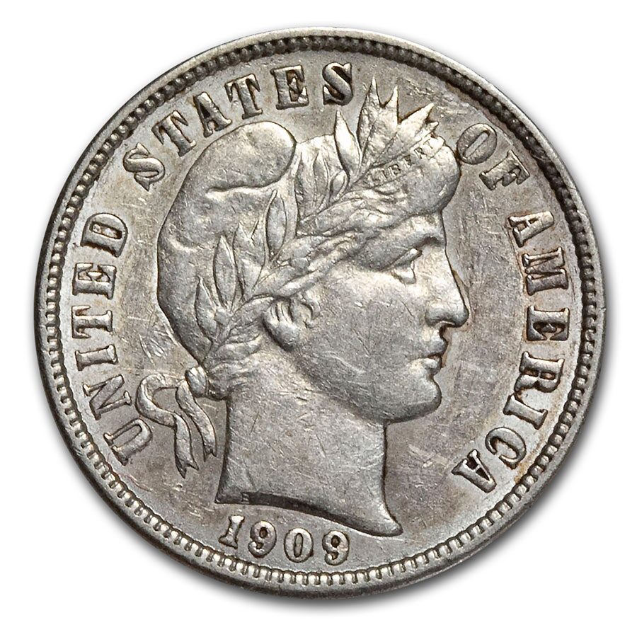 1909-D Barber Dime AU