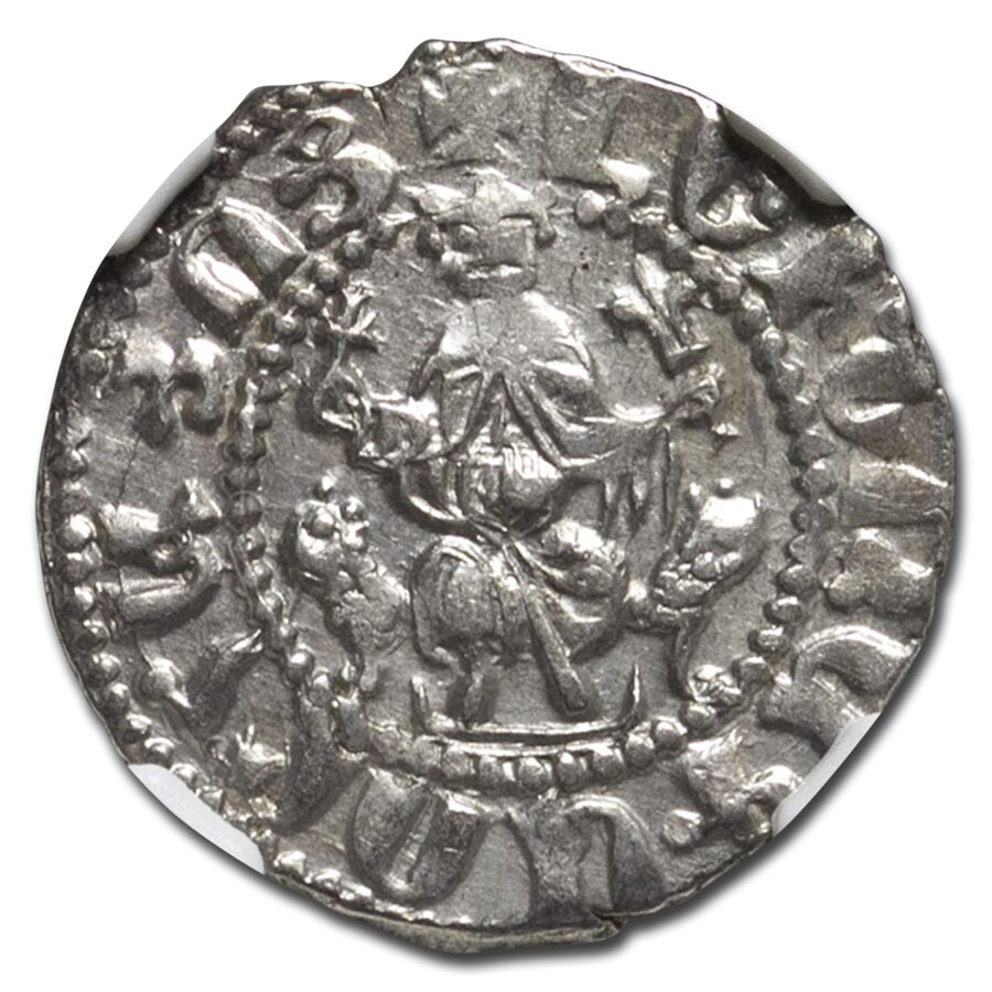 Armenia Silver Tram Levon I (1198-1219 AD) MS-62 NGC
