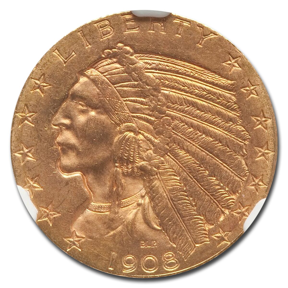 1908-D $5 Indian Gold Half Eagle MS-65 NGC
