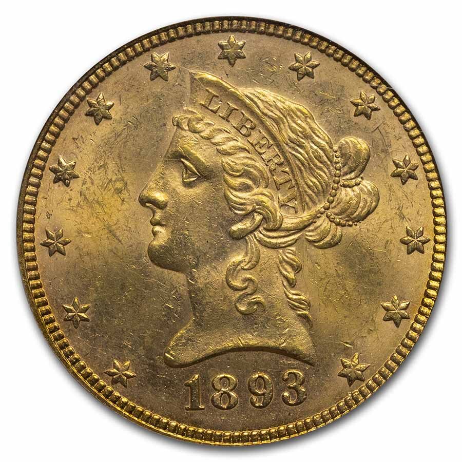 1893 $10 Liberty Gold Eagle MS-62 PCGS