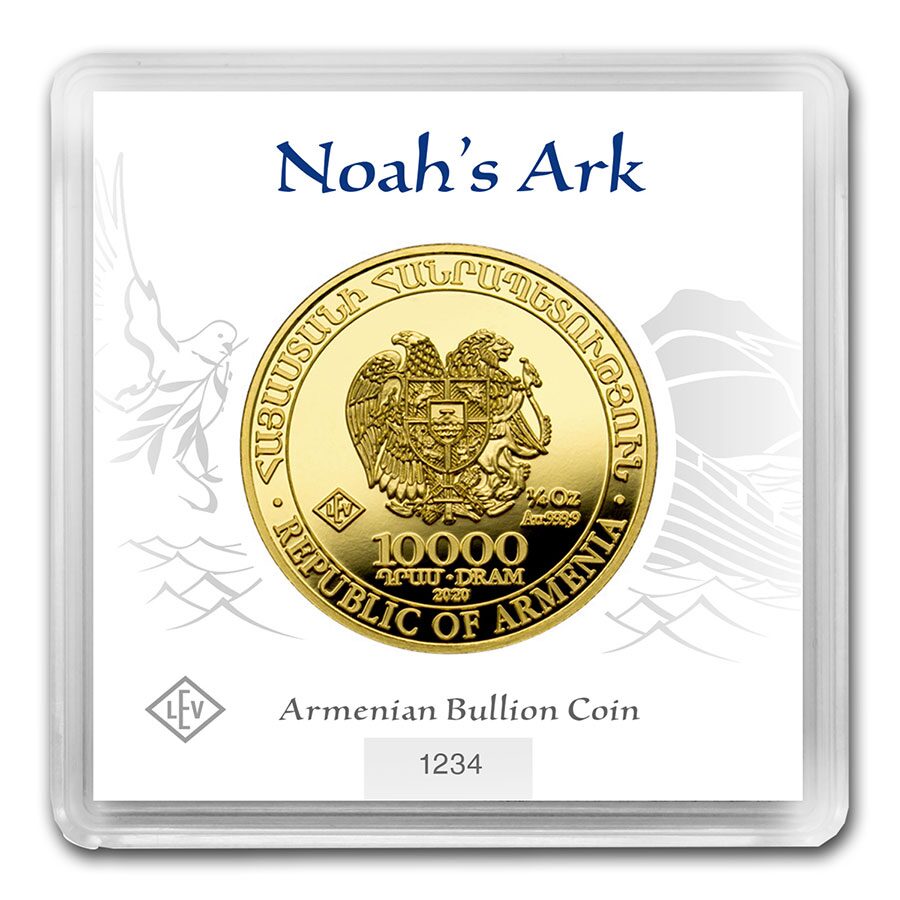 2020 Armenia 1/4 oz Gold 10,000 Dram Noah's Ark BU