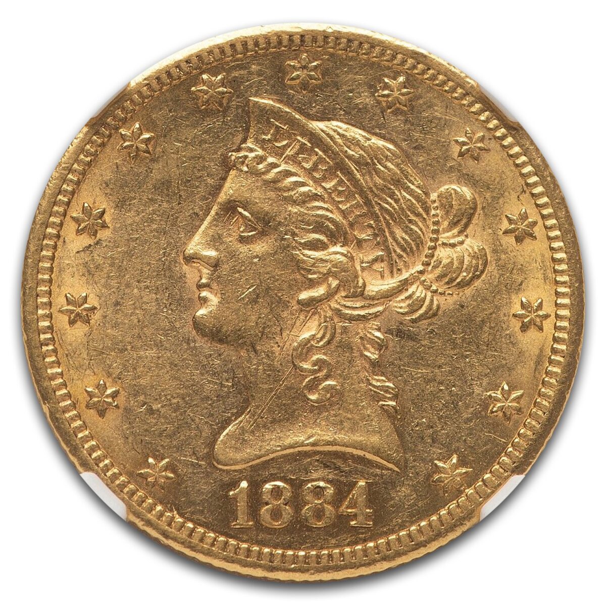 1884-CC $10 Liberty Gold Eagle AU-58 NGC