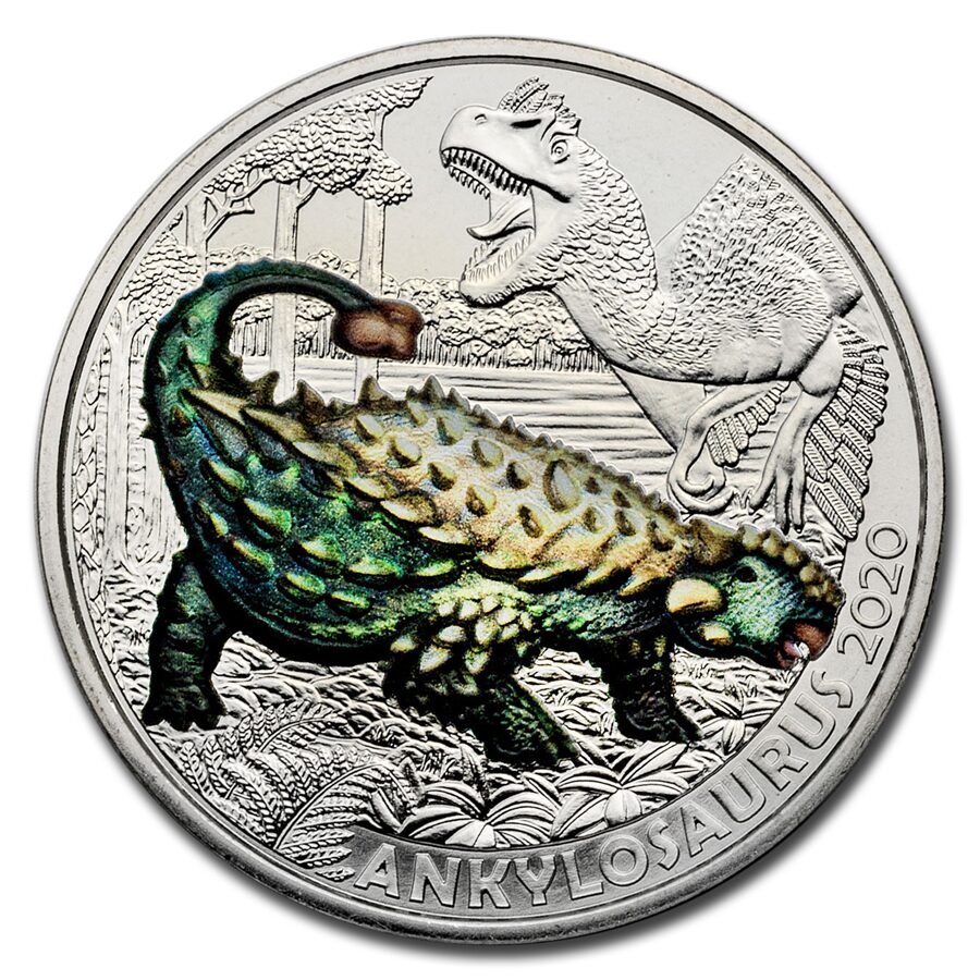 2020 Austria Cupro-Nickel €3 Colorful Supersaurs (Ankylosaurus)