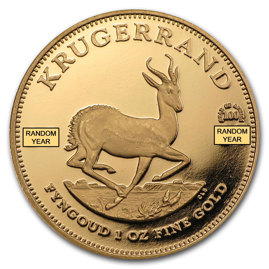 South Africa 1 oz Proof Gold Krugerrand (Random)