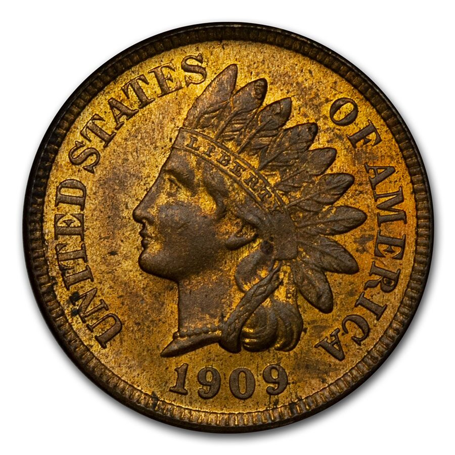 1909 Indian Head Cent BU (Red/Brown)