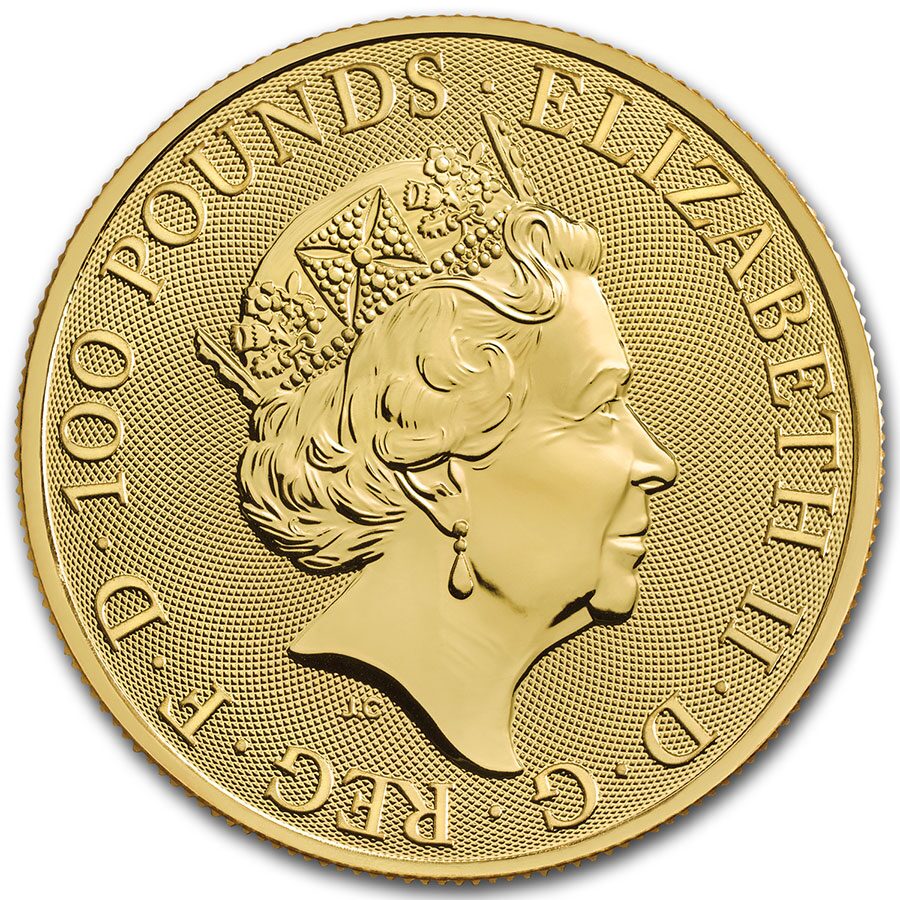 2021 Great Britain 1 oz Gold Queen's Beasts The White Greyhound