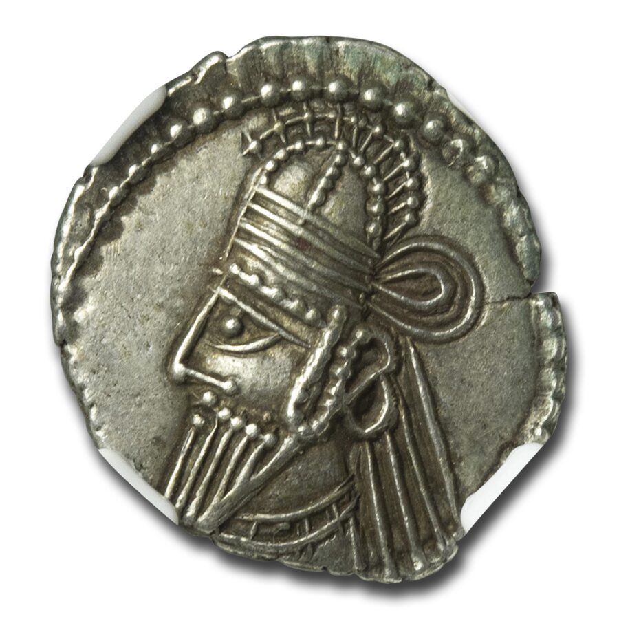 Parthian Empire Silver Drachm Osroes II (190-208 AD) AU NGC