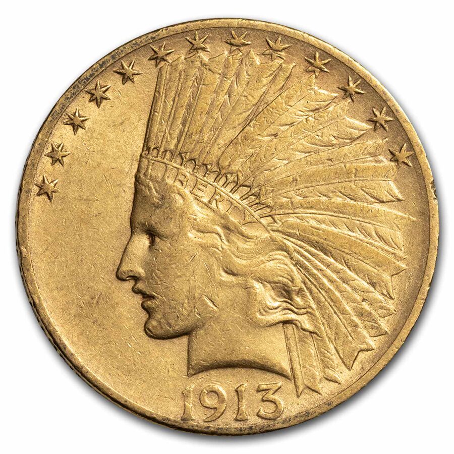 1913-S $10 Indian Gold Eagle AU