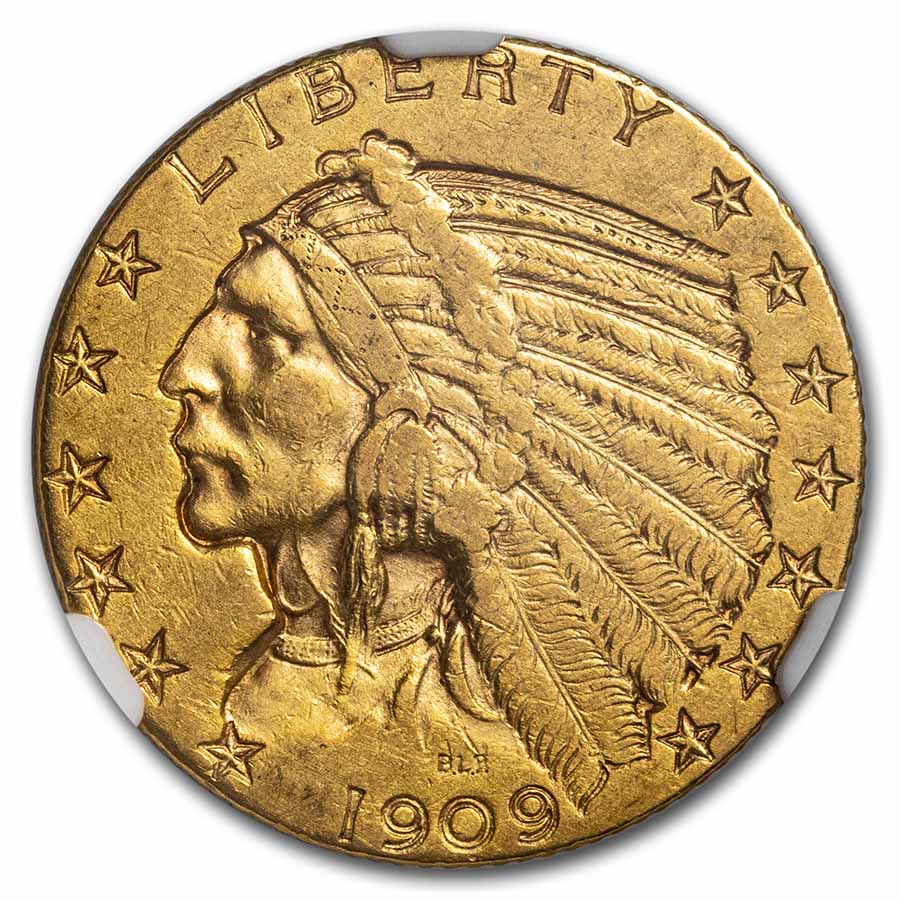 1909-S $5 Indian Gold Half Eagle AU