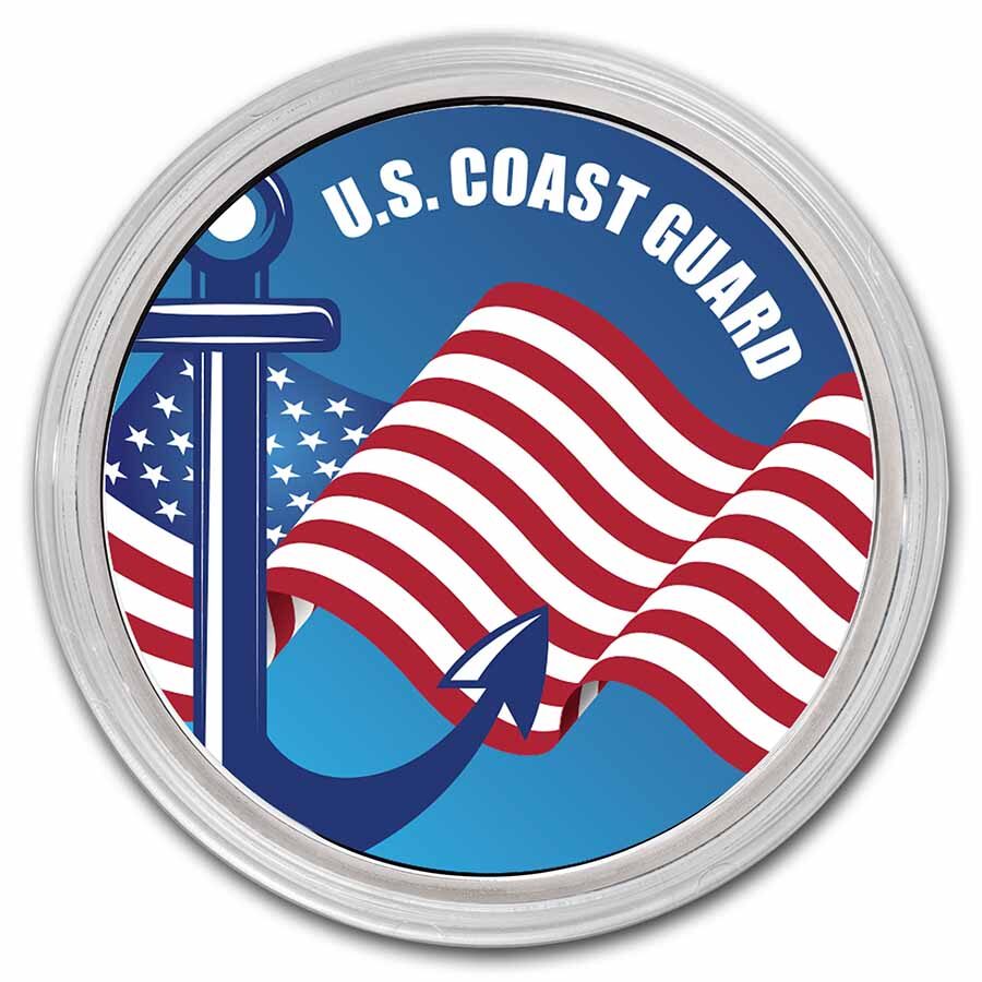1 oz Silver Colorized Round - APMEX (U.S. Coast Guard)