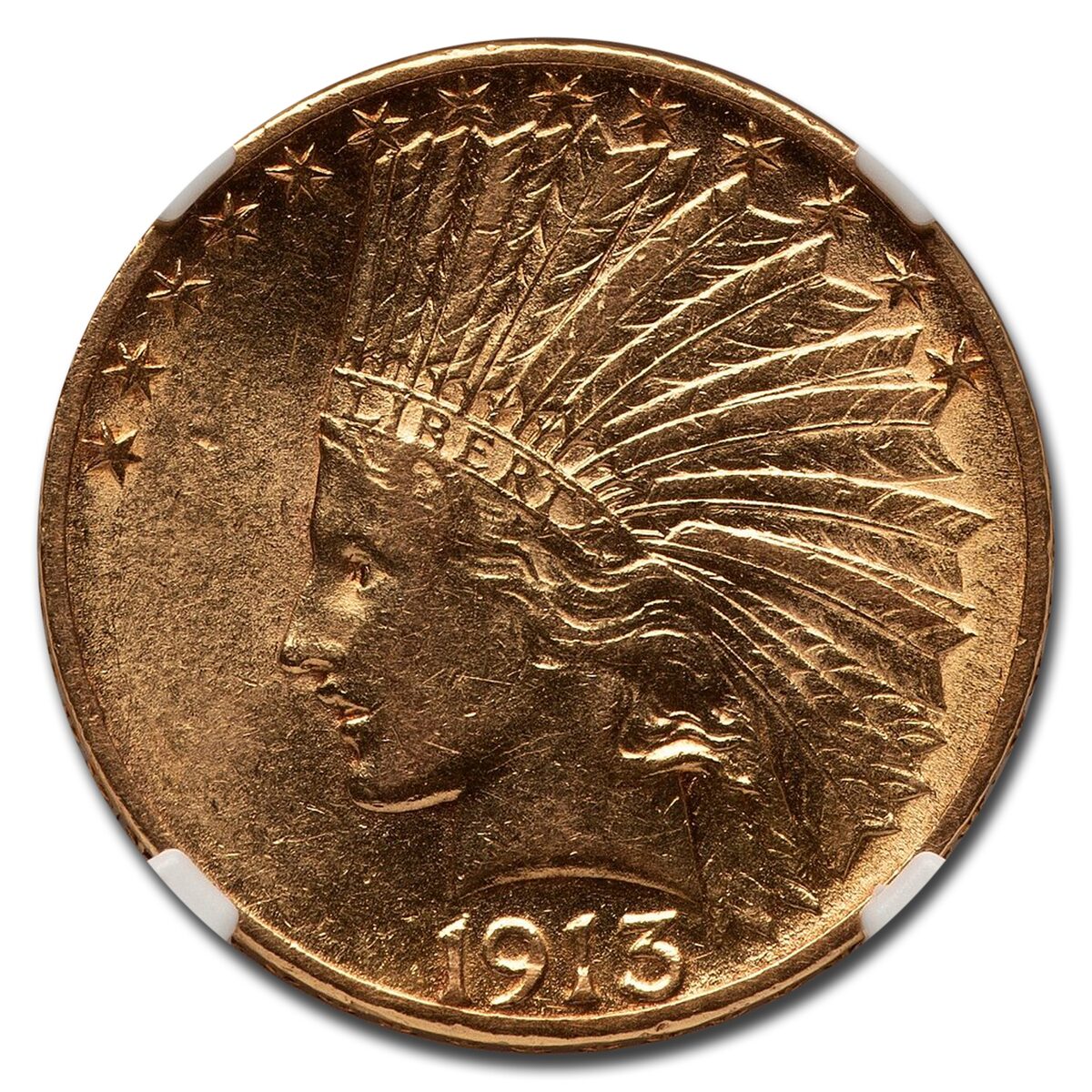 1913-S $10 Indian Gold Eagle AU-55 NGC