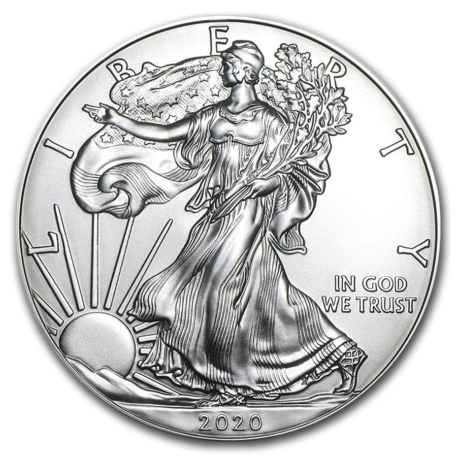 2020 1 oz Silver American Eagle - Happy Holidays (Ribbon Tree)